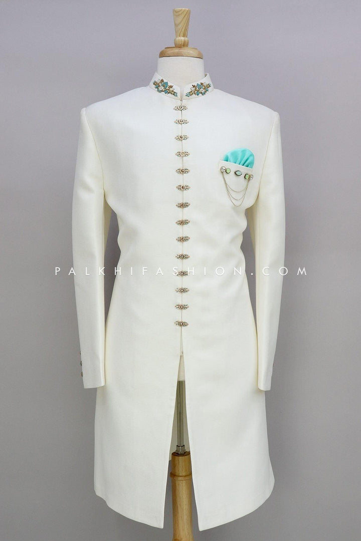 White Indo-Western With Embroidery & Handwork - Palkhi Fashion