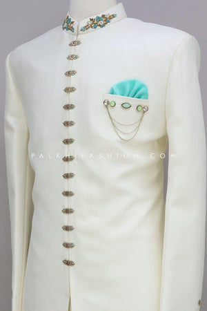 White Indo-Western With Embroidery & Handwork - Palkhi Fashion
