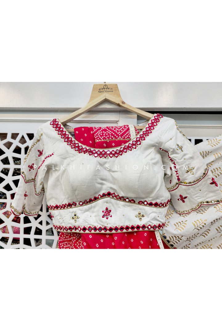 White Navratri Chaniya Choli With Beautiful Designs & Work - Palkhi Fashion